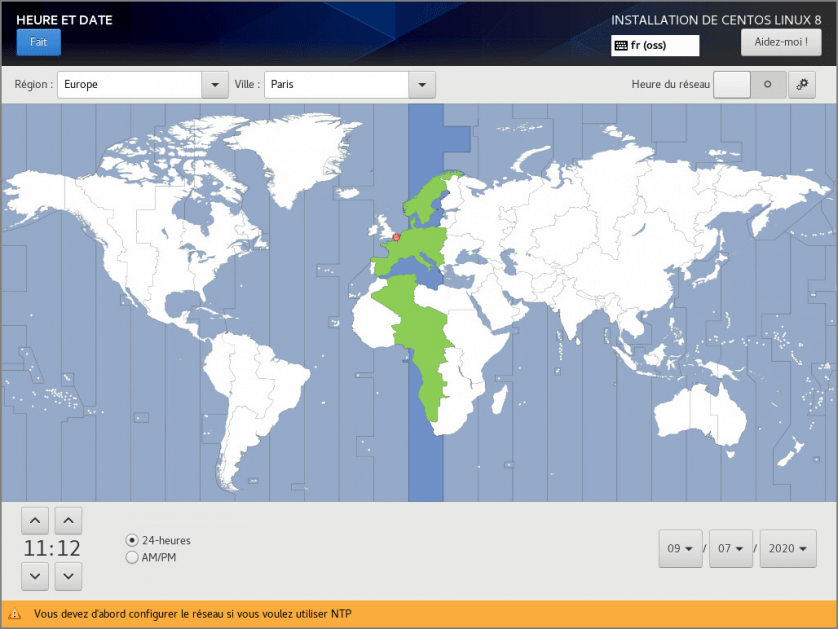 CentOS 8 - Heure et Date