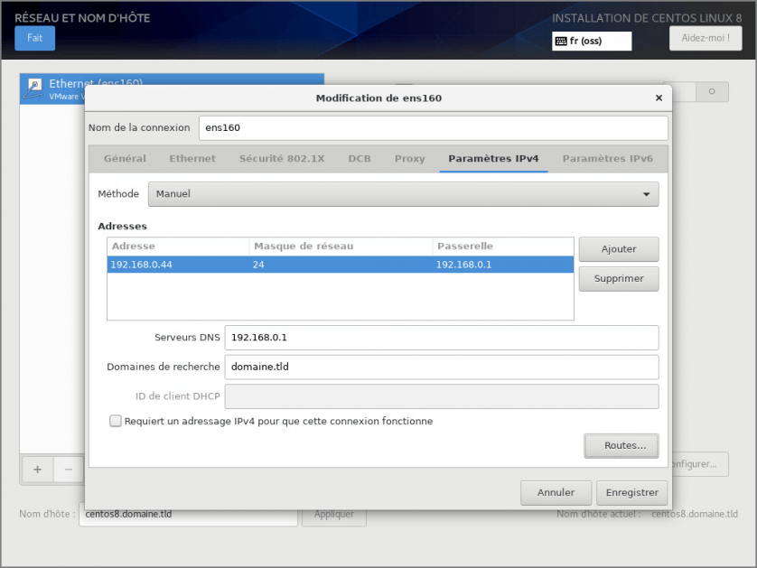 CentOS 8 - Réseau