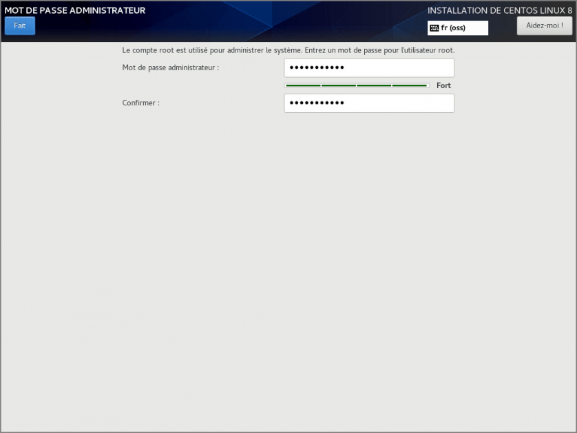 CentOS 8 - Mot de passe